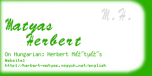 matyas herbert business card